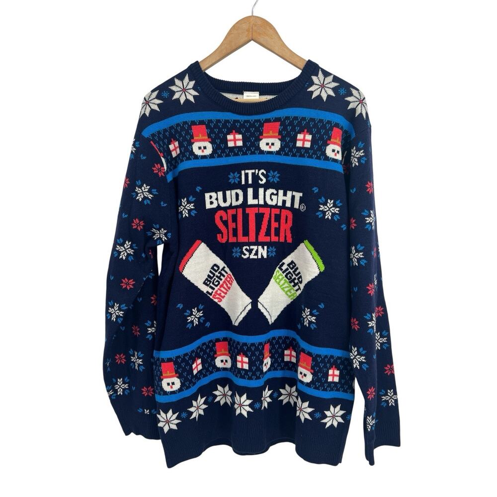Bud Light Seltzer Ugly Christmas Sweater Unisex XL
